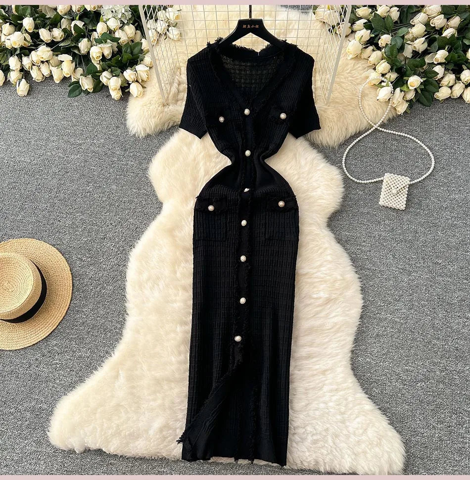 Elegant Knitted Long Sweater Dress