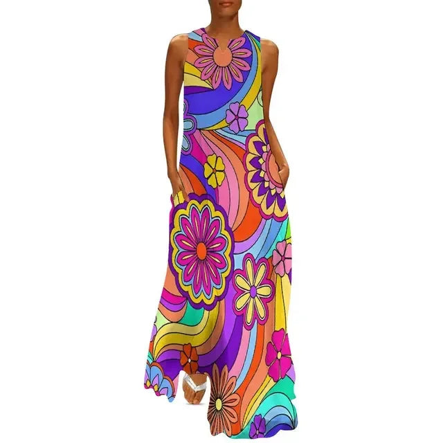 Flower Power Boho Maxi Dress