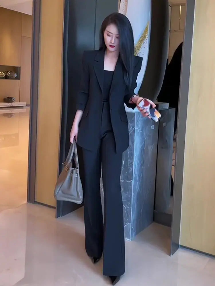 Autumn Winter Blazer and Pant Sets for Women