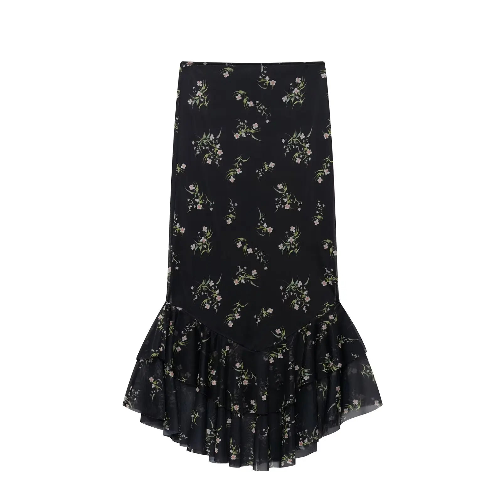 Elegant Ruffle Mesh Skirt Suit – Sleeveless Backless Top &  Pleated Long Skirt Set