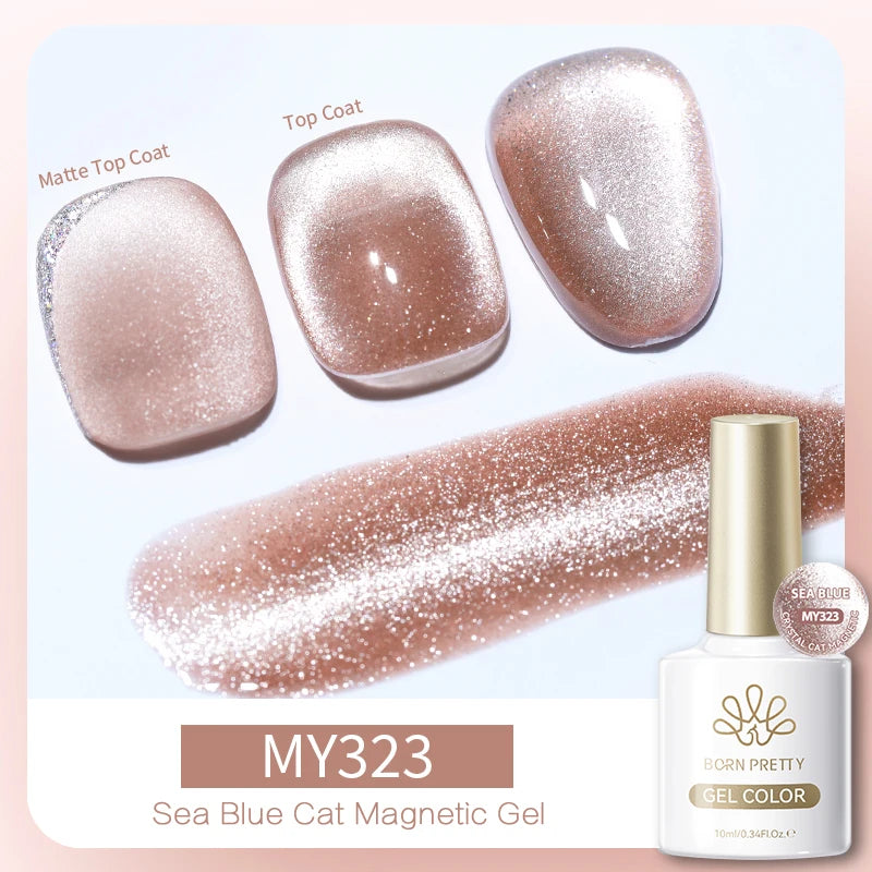 BORN PRETTY 10ml White Cat Magnetic Gel Nail Polish Ultra Shine White-light Varnis Semi Permanent Soak Off UV LED Gel for Nails