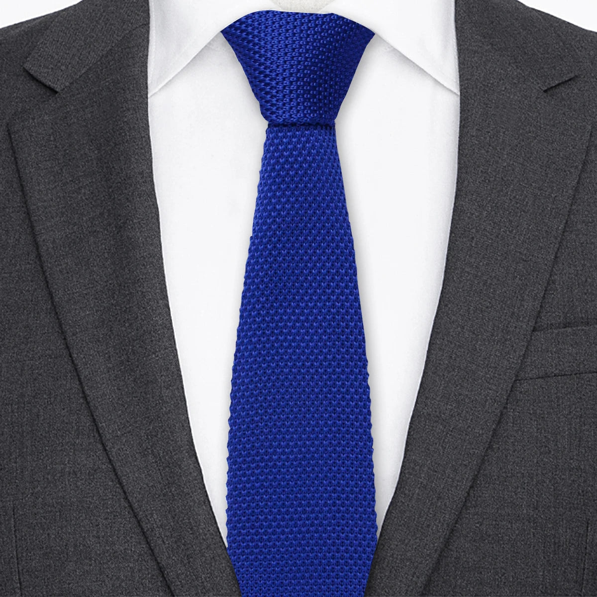 5.5cm Solid Color Fashion Water Neckties Plain Knitted Ties