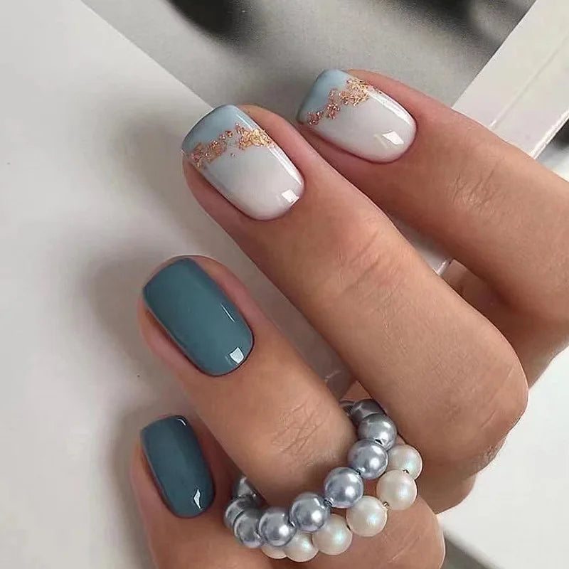 24pcs Press on Nails Flower Design