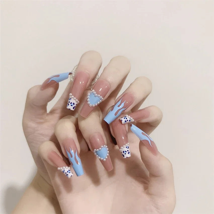 24Pcs/Set French Diamonds Wearing False Nails
