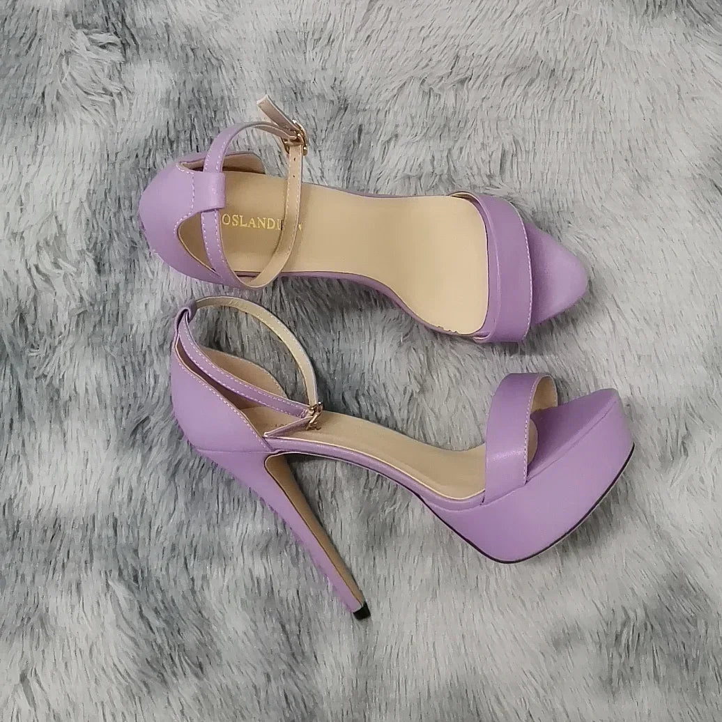 Sexy Open Toes 14cm Super High Heels Peep Toes Platform Stilettos