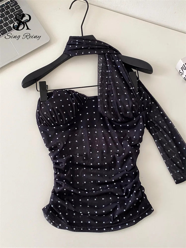 Polka Dot Strapless Backless Camisole for Women