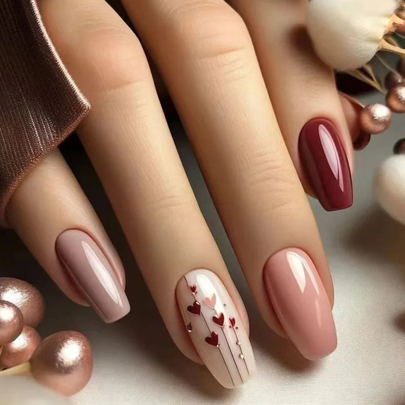 24Pcs Mid-length Ballet False Nails