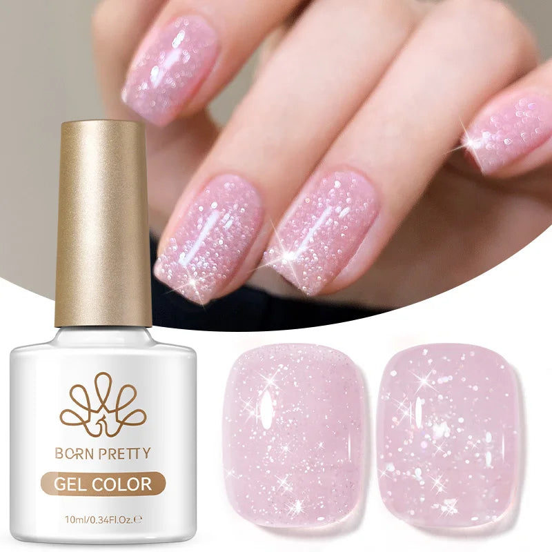 Galactic Pink Gel Polish Reflective Glitter 10ml Sparking Glitter Ultra Shine Soak Off UV/LED Nail Art Manicure