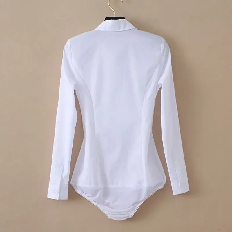 2026 Elegant White Long-Sleeve Bodysuit