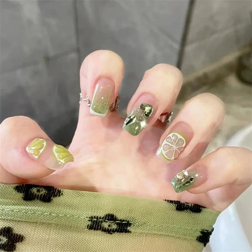 24Pcs/Set Dry Rose Blush Artificial Wearing False Nails