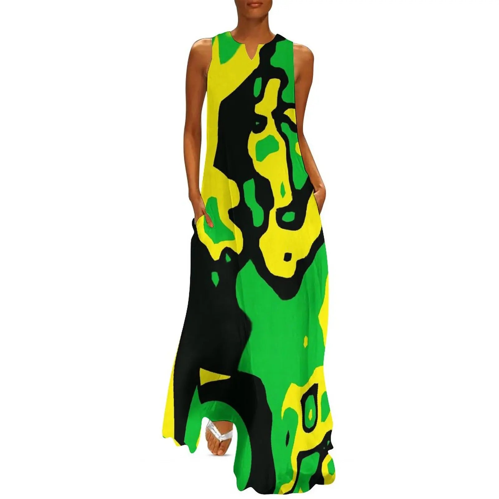 Jamaica Flag Colors Maxi Dress