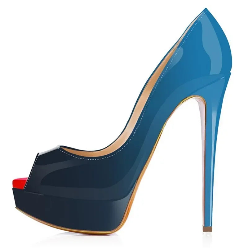 Ultra-High Platform Peep Toe Pumps