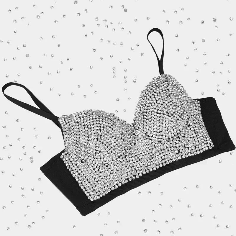 Sexy Club Fashion Rhinestone Diamond Corset Tees Tanks Camis