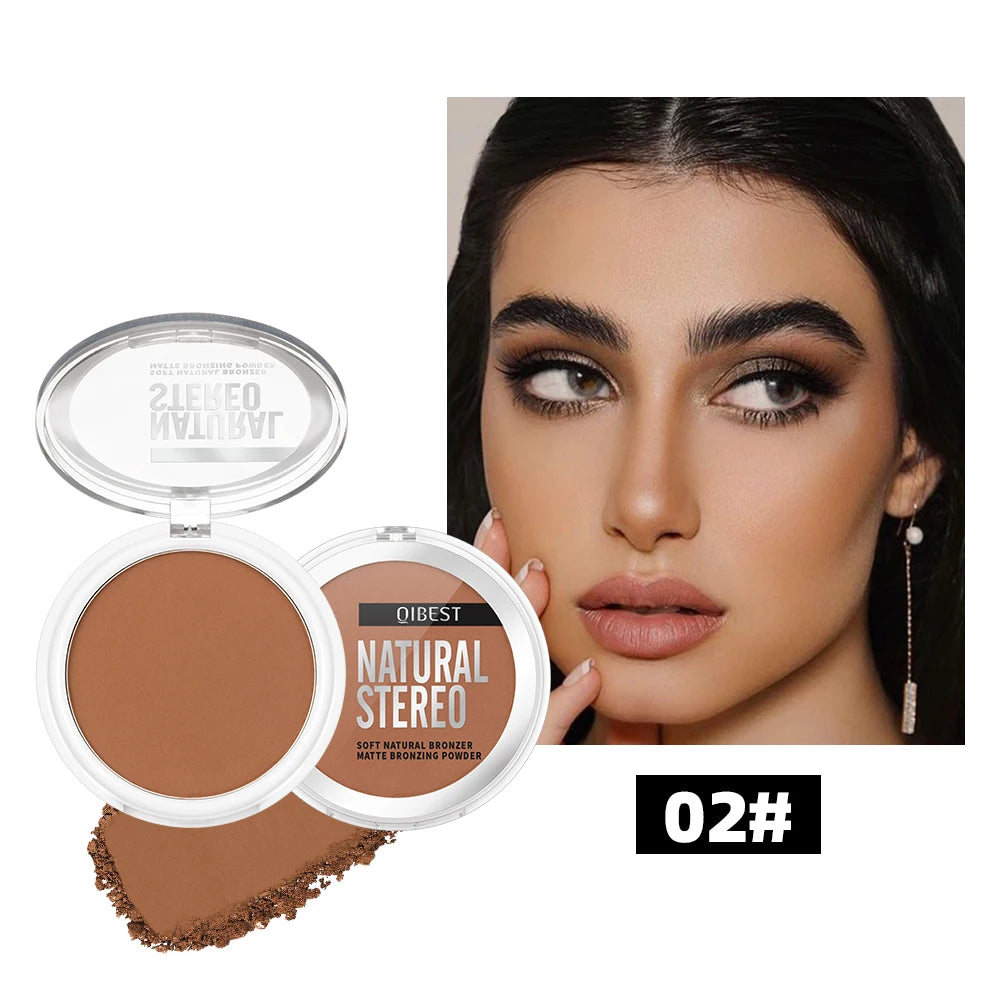 3D Matte Bronzer & Contour Powder Palette – Natural, Long‑Lasting, Waterproof Definition
