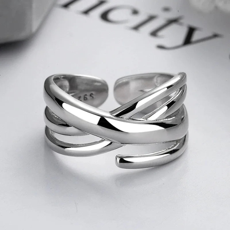 925 Sterling Silver Twisted Open Ring