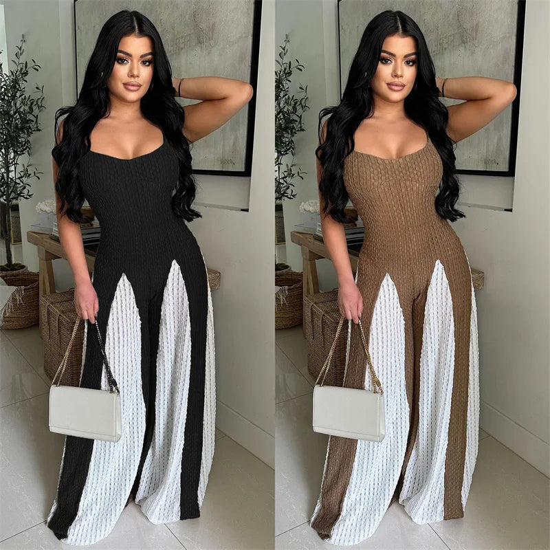 Sexy Spaghetti Strap Loose Wide Leg Jumpsuit