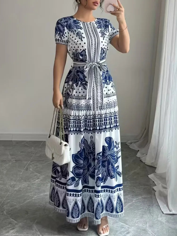 Boho Holiday Print Maxi Dress
