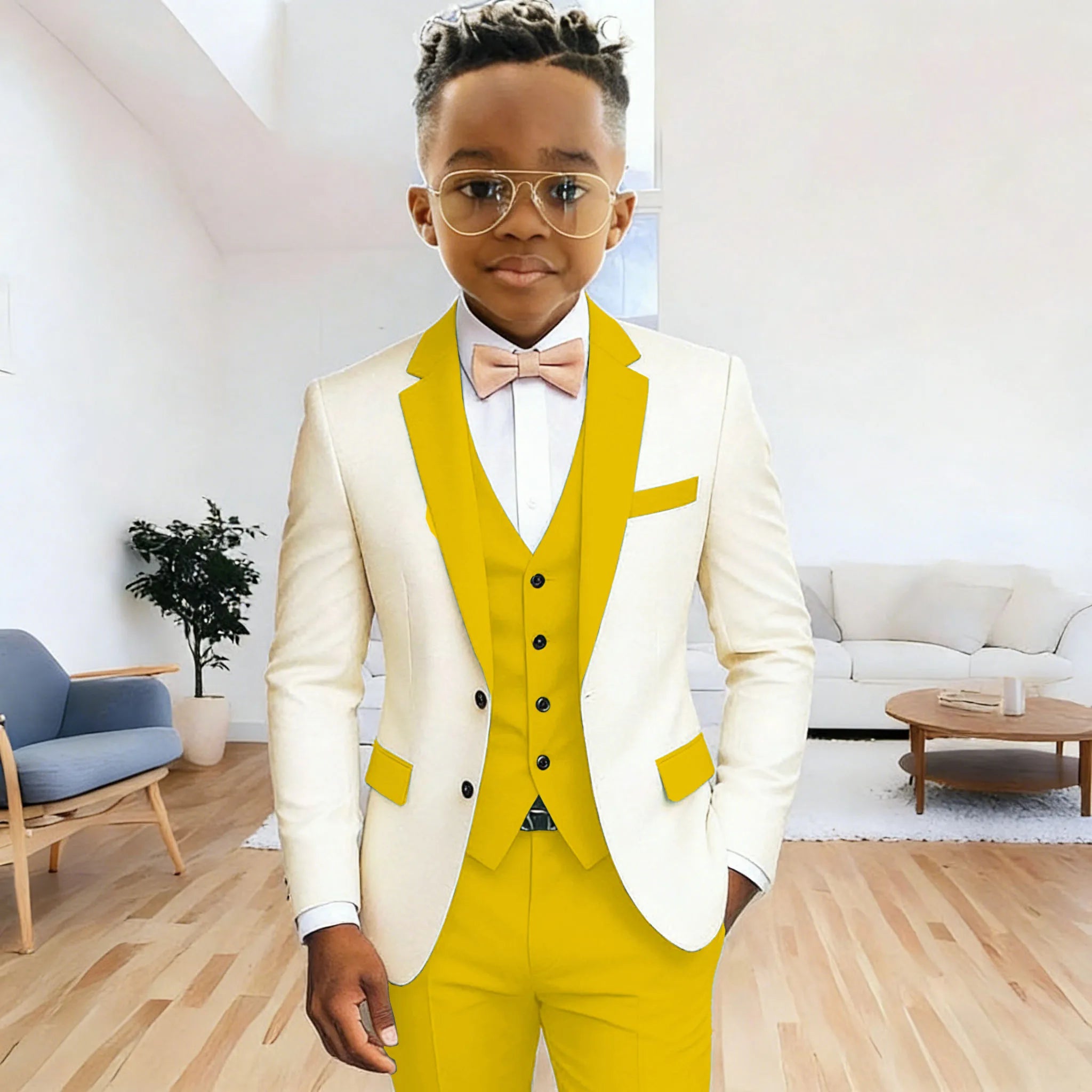 Boy's 3‑Piece Formal Suit Set – Jacket + Vest + Pants