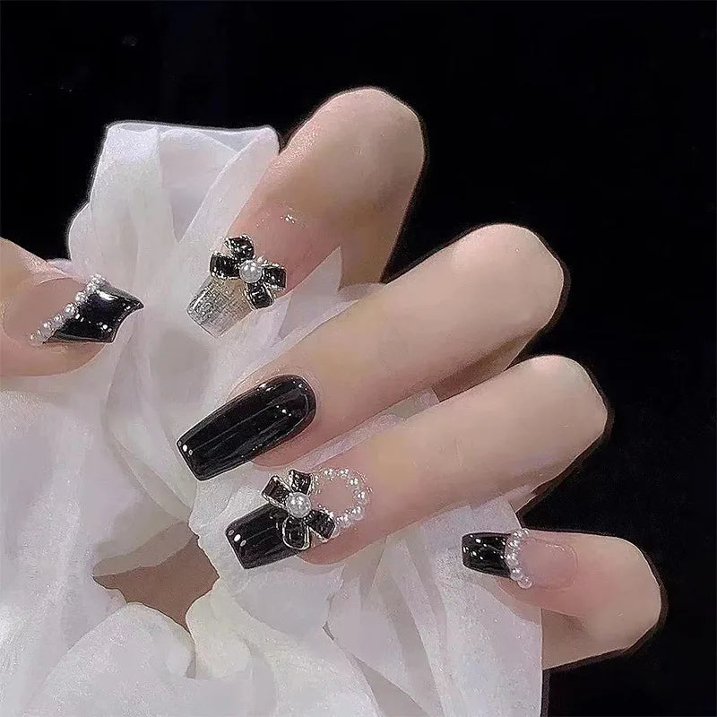 24Pcs Pink Ballet Fake Nails