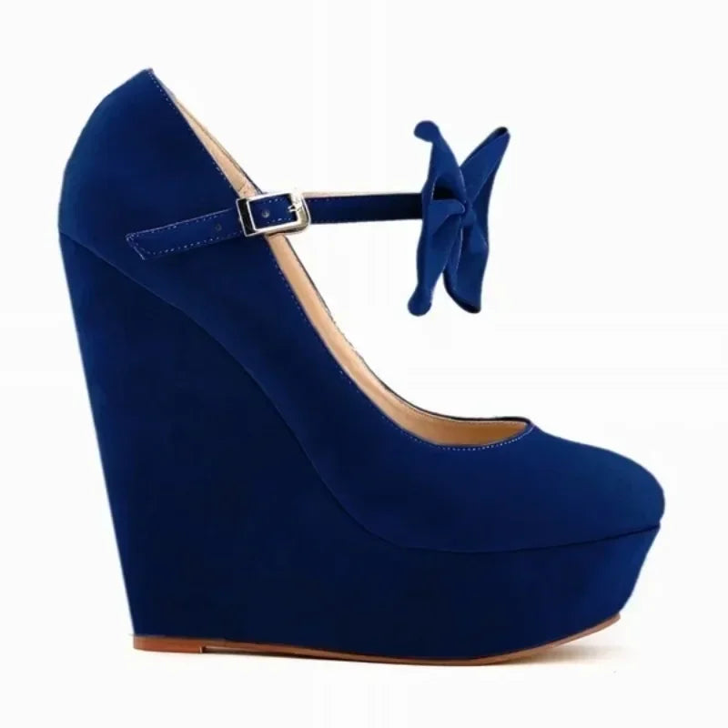 2026 Autumn Casual Fashion Sexy Flock Platform Pumps