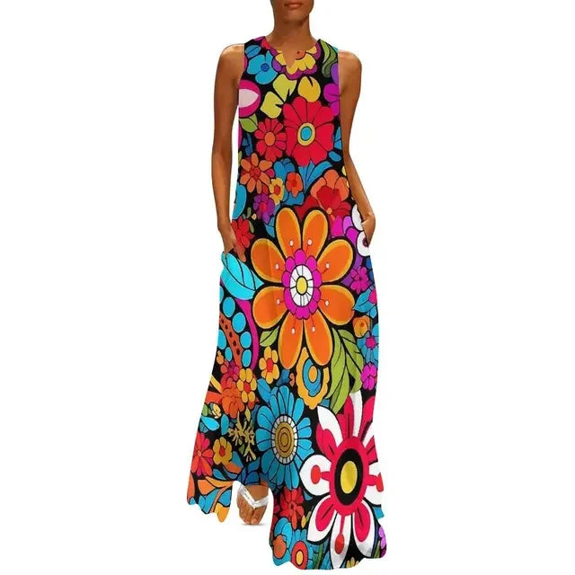 Flower Power Boho Maxi Dress
