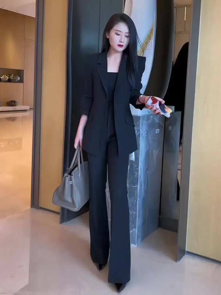 Autumn Winter Blazer and Pant Sets for Women