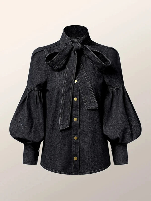 New Trendy Imitation Denim Blouse Tops