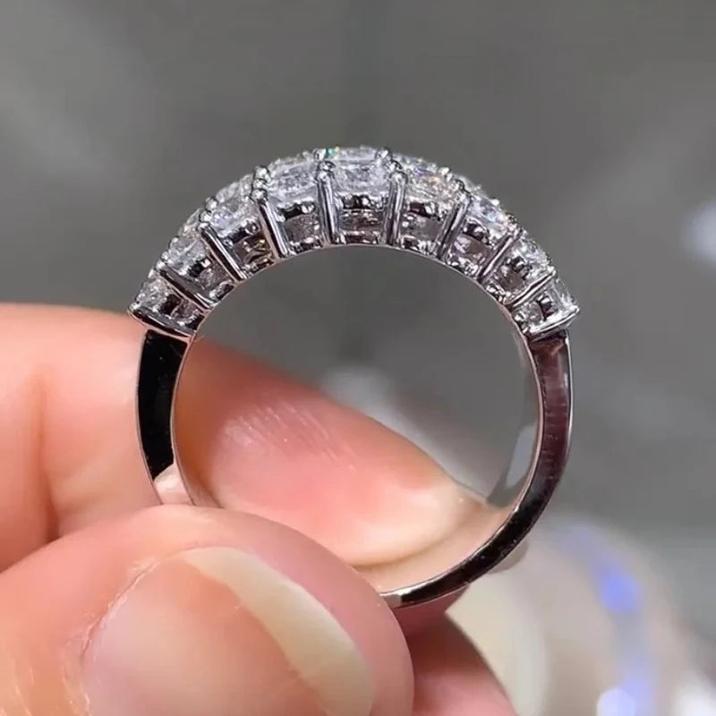 Sparkling Crystal Cubic Zirconia Wedding Band Rings