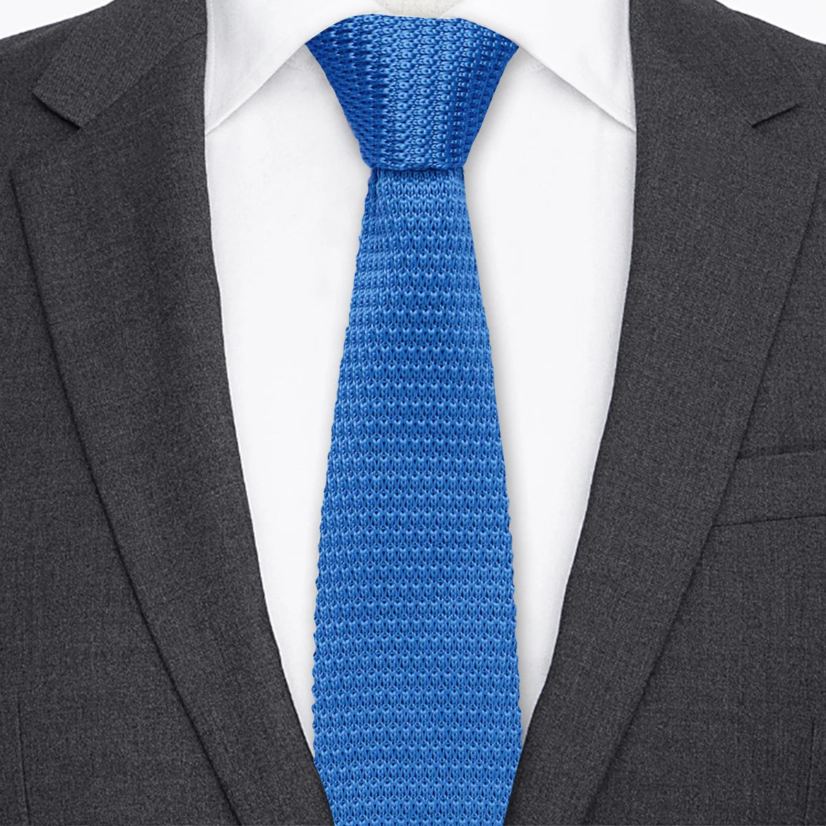 5.5cm Solid Color Fashion Water Neckties Plain Knitted Ties