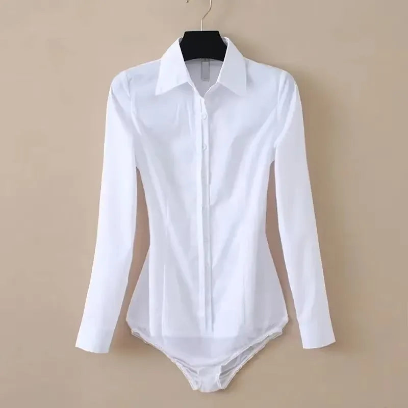 2026 Elegant White Long-Sleeve Bodysuit