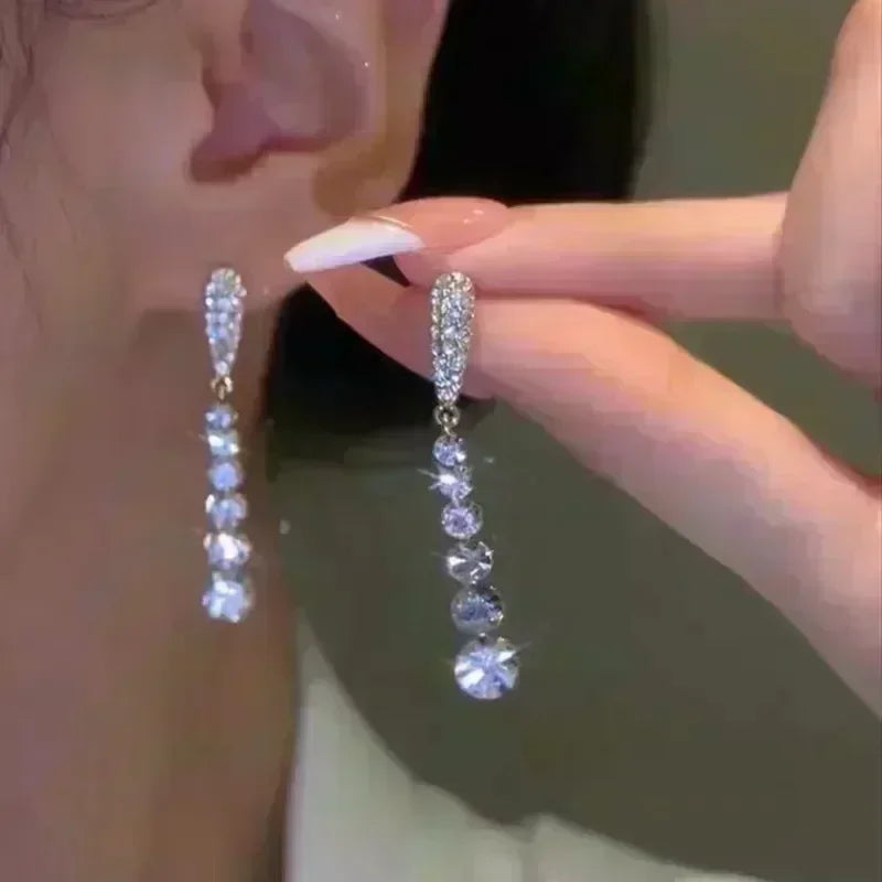 New Geometric Rhombus Luxury Opal Earrings – Modern Sparkle for Every Moment