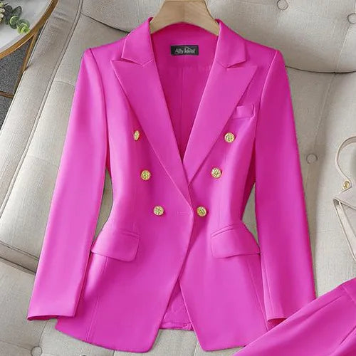 2026 Slim Office Blazer & Straight Trousers Set