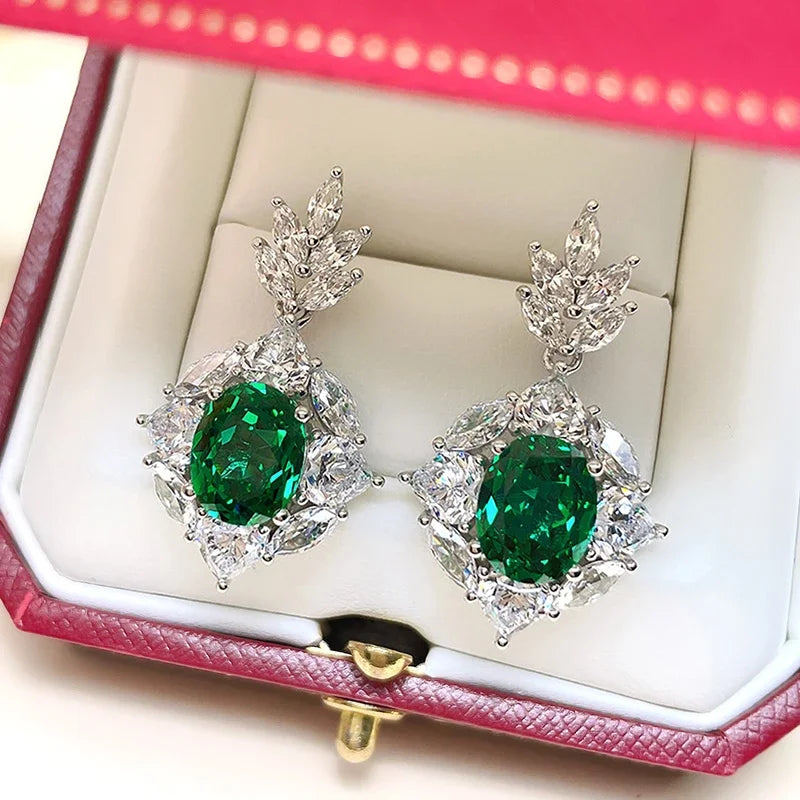 Emerald-Green Drop Earrings