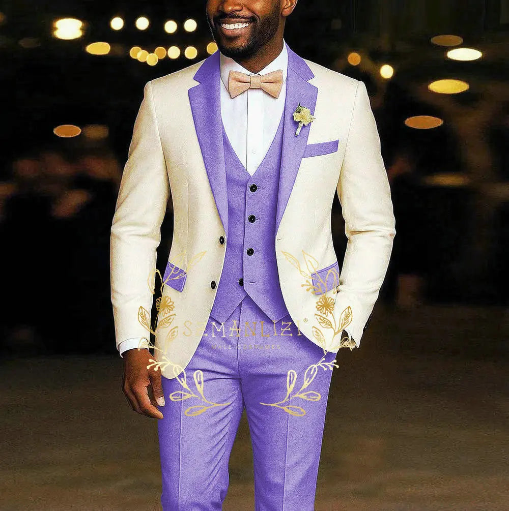 3 Pieces Blazer  Vest Pants Wedding Tuxedos