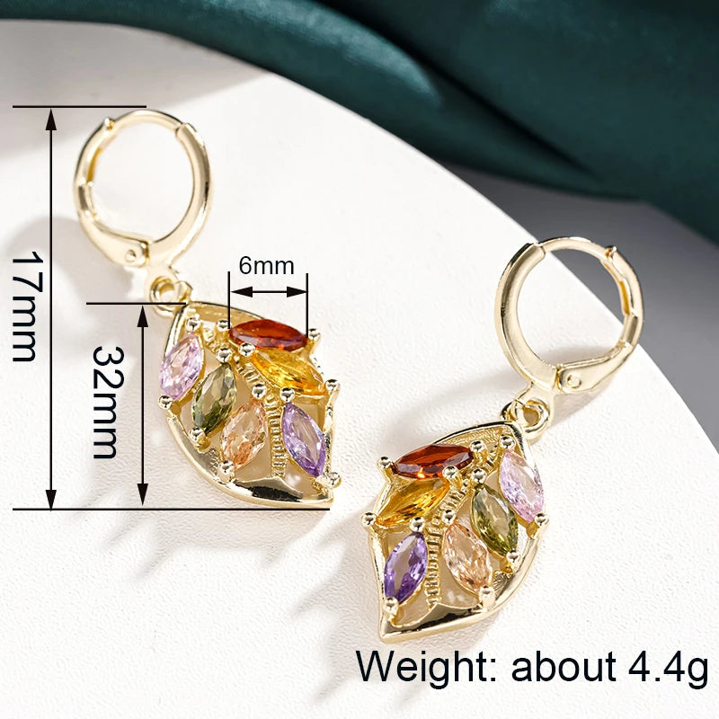 Brilliant Leaves Drop Earrings