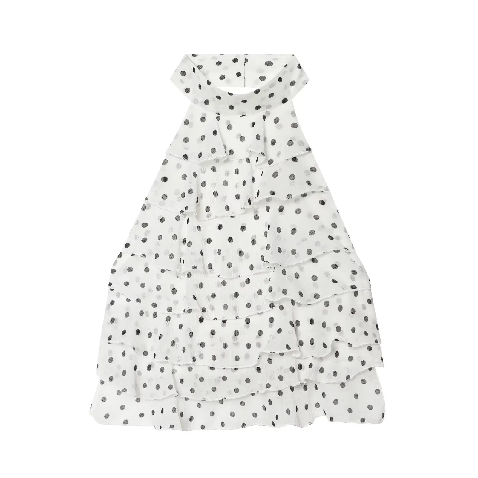 Elegant Ladies Halter Neck Ruffle Chiffon Blouse - Summer Wear