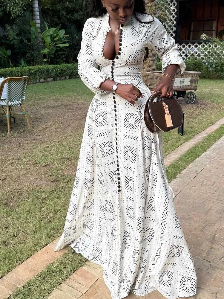 Curvy Spring White Long Sleeve Button-Up Dress – Shequila's Fashions