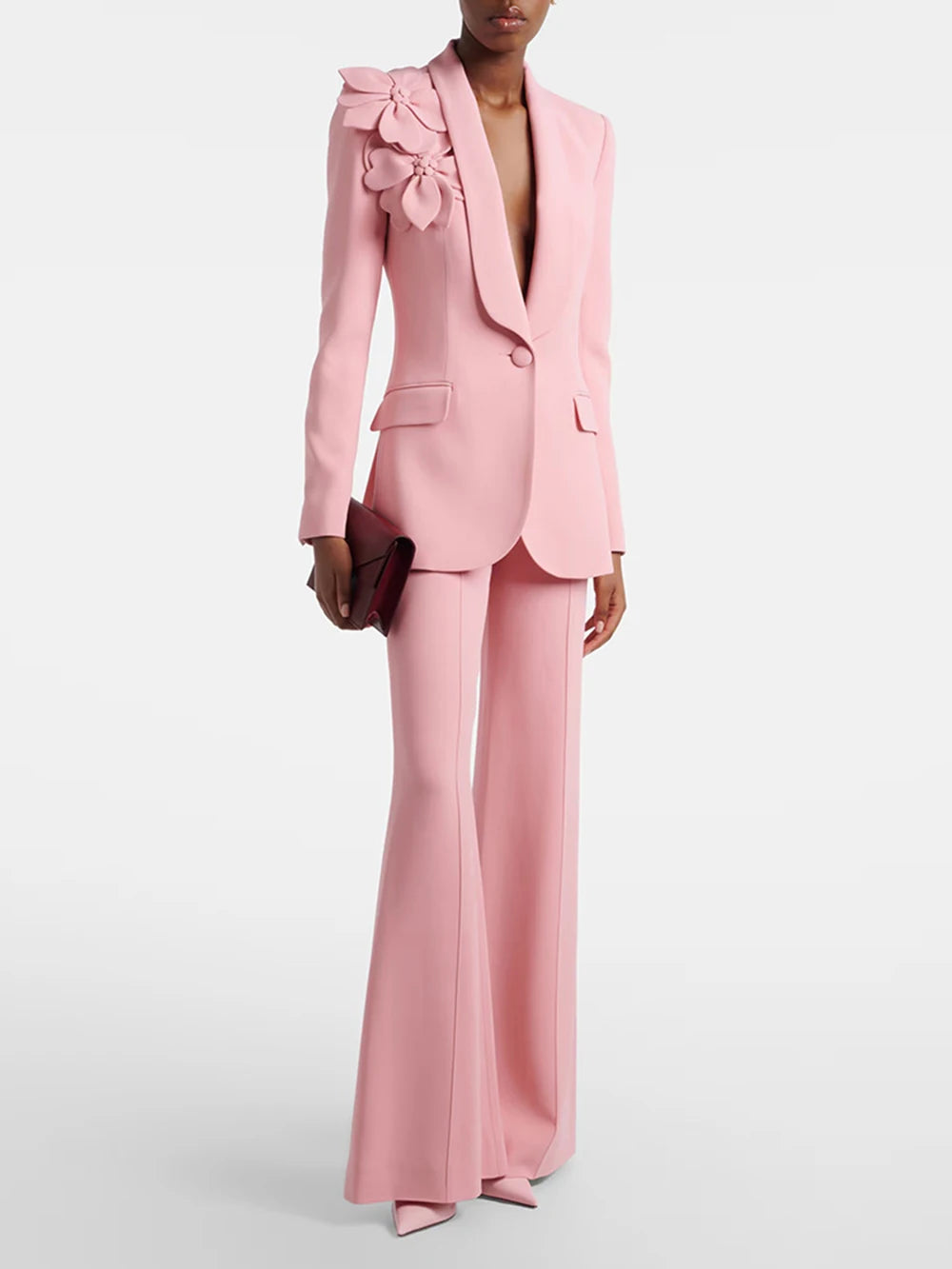 Women’s 3D Flower Blazer Pantsuit Set