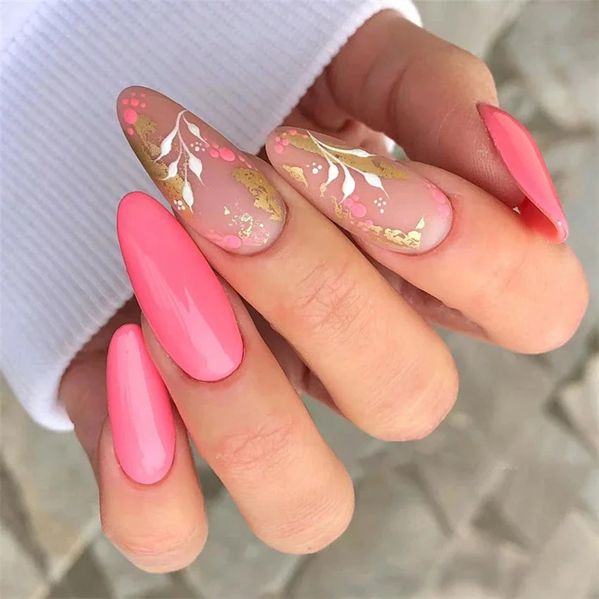 24Ps/Set Leopard Artificial Acrylic White Press on Nails Square Head Coffin Wearing False Nails Art Pink Matte French Fake Nails