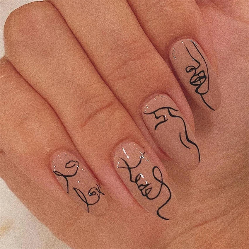 24Pcs/Set Simple Pure Desire Pink Wearing False Nails