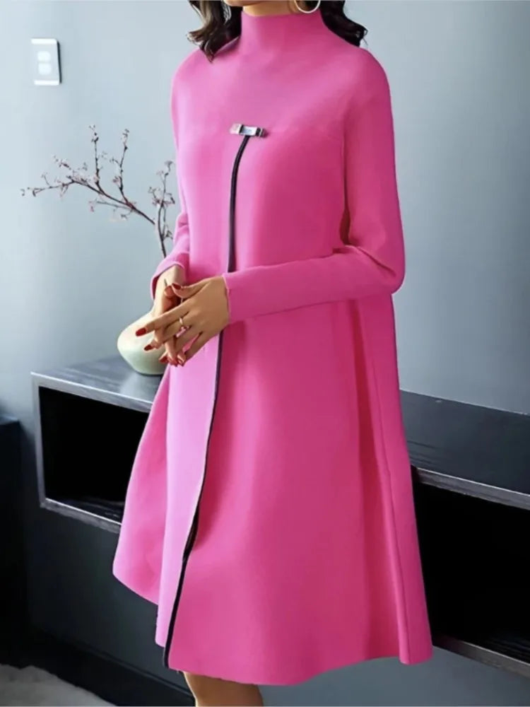 Spring & Autumn Elegant High-Split Long Sleeve Dress