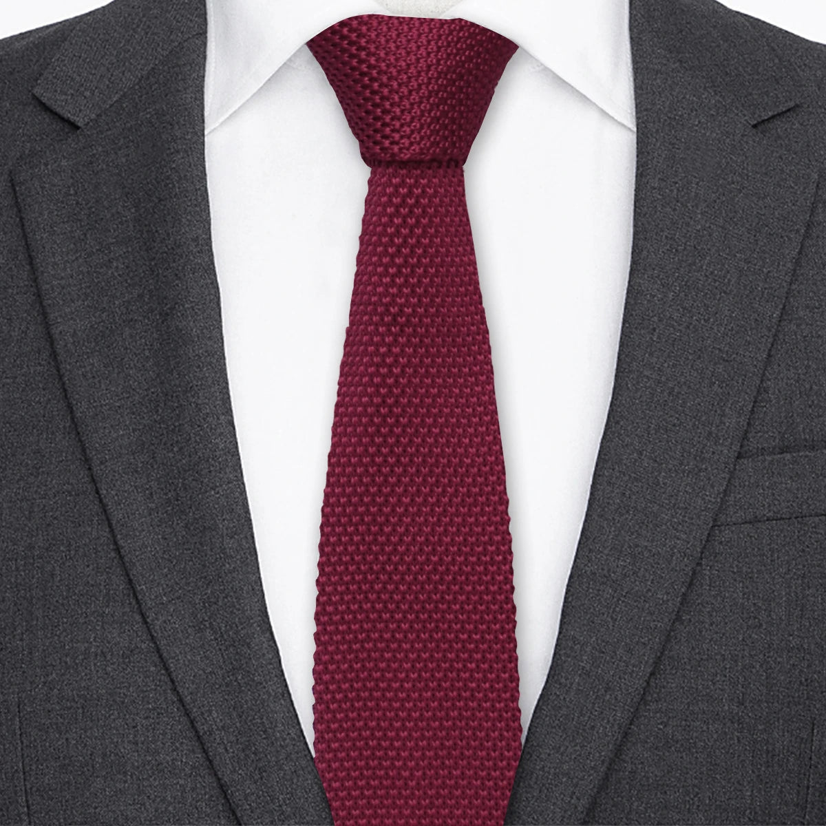 5.5cm Solid Color Fashion Water Neckties Plain Knitted Ties