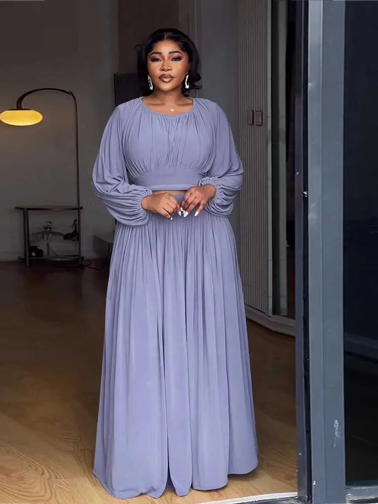 Long Sleeve Top and Long Skirt Set