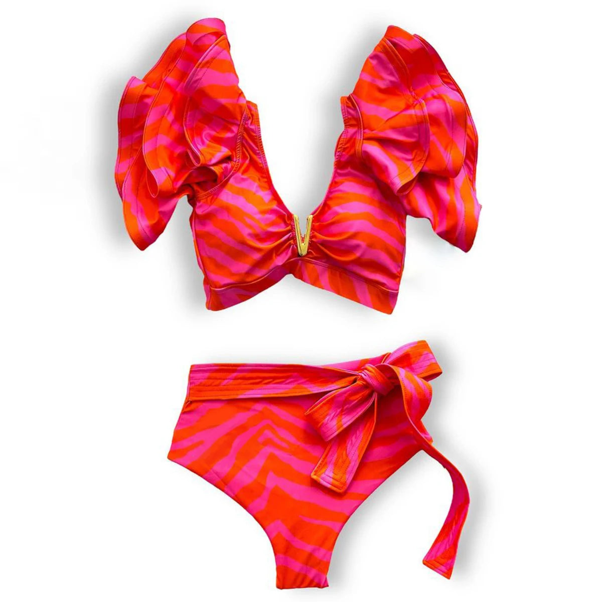 New Sexy High Waist Ruffle Bikini Sets