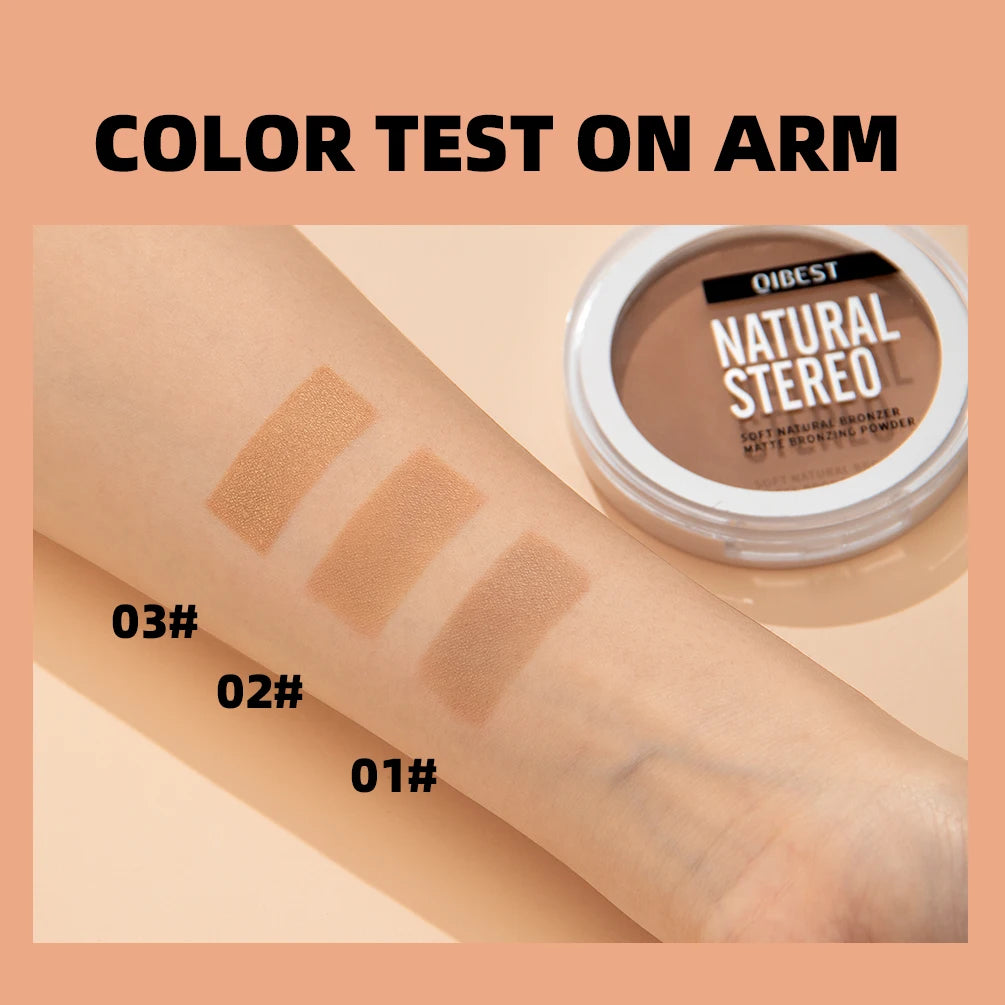 3D Matte Bronzer & Contour Powder Palette – Natural, Long‑Lasting, Waterproof Definition