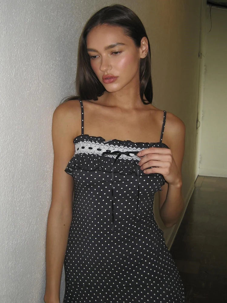 Spaghetti Strap Polka Dot Mini Dress