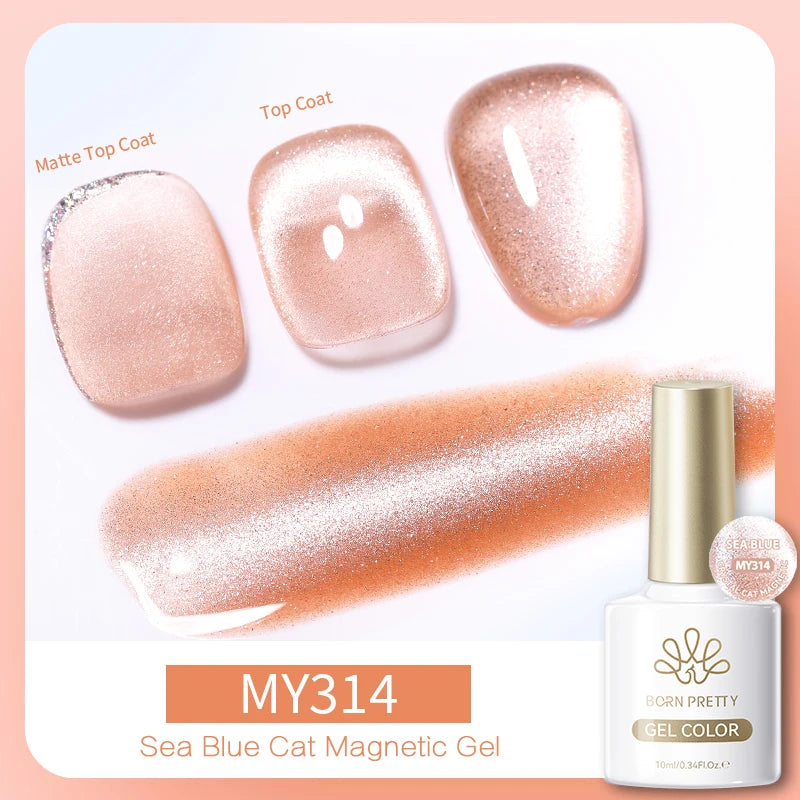 BORN PRETTY 10ml White Cat Magnetic Gel Nail Polish Ultra Shine White-light Varnis Semi Permanent Soak Off UV LED Gel for Nails