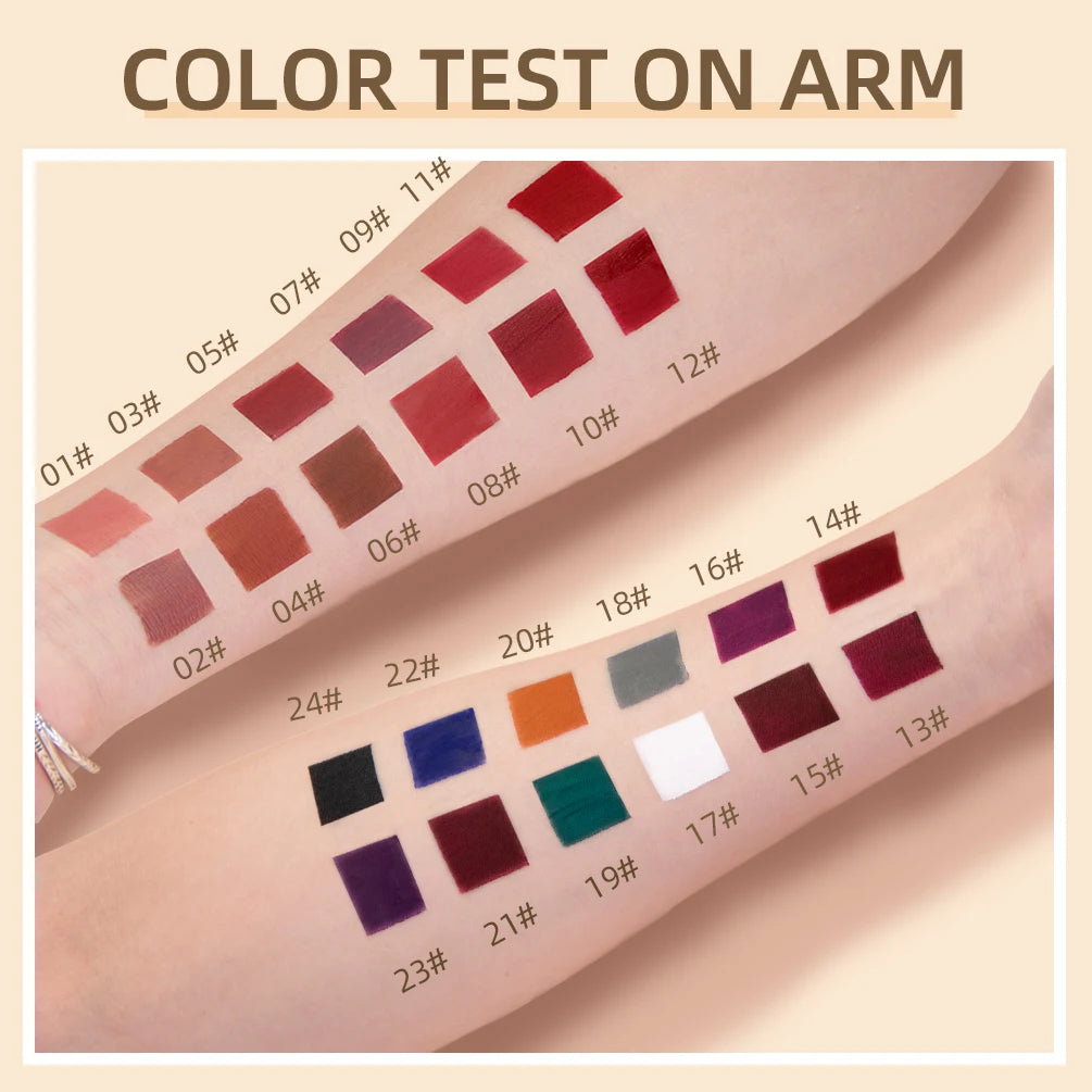 24-Color Matte & Shimmer Liquid Lipstick