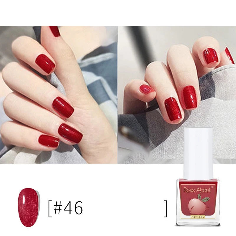 Water-Based Peel-Off Shiny Top Coat – No UV Lamp, Long-Lasting, Gentle Natural Nail Care