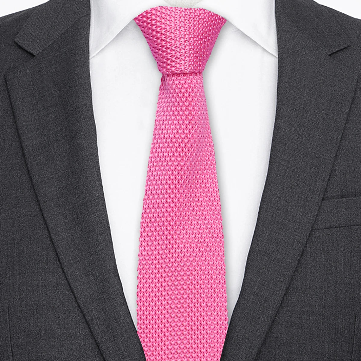 5.5cm Solid Color Fashion Water Neckties Plain Knitted Ties